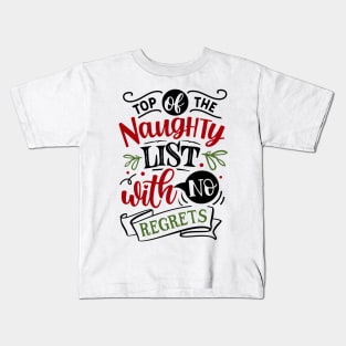 Naughty List Christmas Graphic Santa Funny Ugly Sweater Xmas Kids T-Shirt